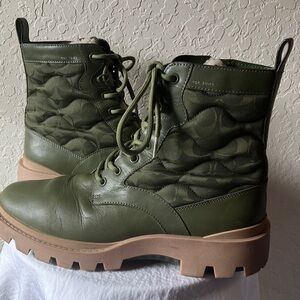 Coach: Olive Green (CF141) Citysole Quilted Leather Lace-up Boot- 10